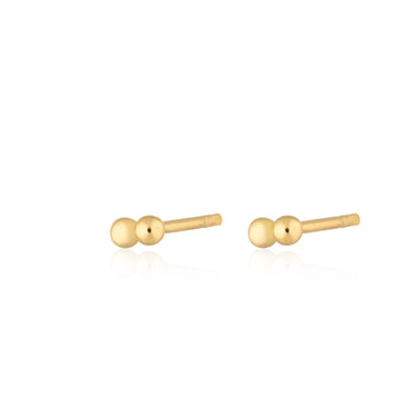 Solder Dot 2 Bead Stud Earrings Gold Plated Earrings by Scream Pretty