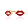 Red Lips Stud Earrings Gold Plated Earrings by Scream Pretty