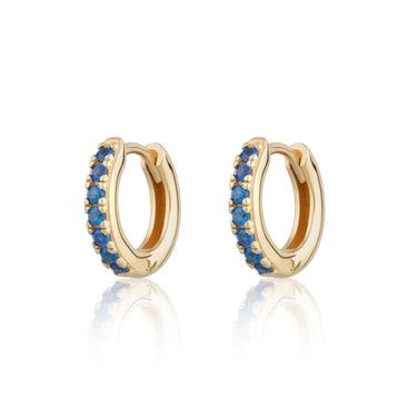 Huggie Earrings with Blue Stones Gold Plated earrings by Scream Pretty