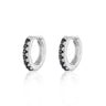 Huggie Earrings With Black Stones | Small Hoop Earrings for women by Scream Pretty 