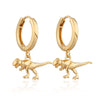 T-Rex Dinosaur Hoop Earrings | Dinosaur Drop Hoop Earrings | Scream Pretty