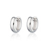 Chunky Silver Huggie Hoop Earrings 