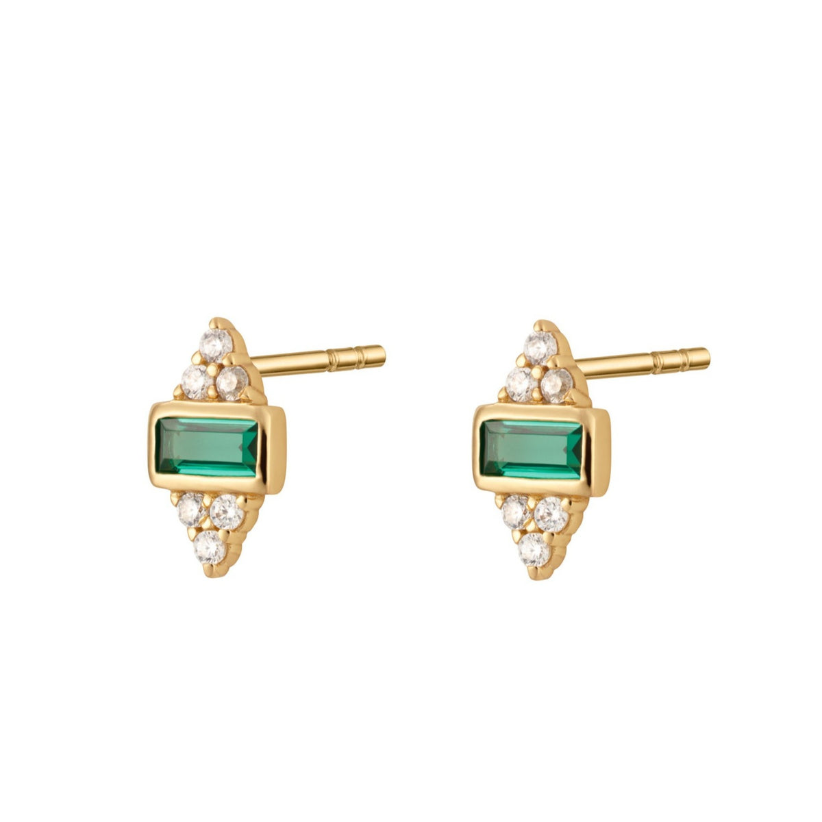 Gold Audrey Stud Earrings Stones