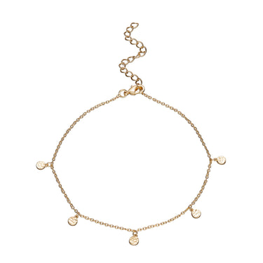 Anklet with Hammered Discs | Gold Ankle Bracelet | Scream Pretty