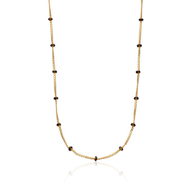 Black Enamel Satellite Chain Necklace | Dainty Bead Chain Necklace | Scream Pretty