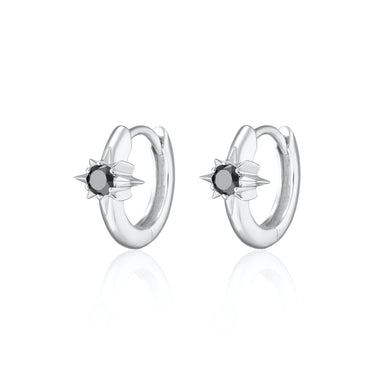 Black Star Large Huggie Earrings  | Small Hoop Earrings for Women | Scream Pretty