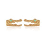 Crocodile Stud Earrings with Green Eyes Gold Plated Earrings by Scream Pretty