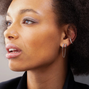 Chain Linked Mismatched Single Huggie Earring  Single Earring by Scream Pretty