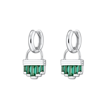 Green Cleopatra Charm Hoop Earrings| Emerald Green Drop Hoop Earrings | Scream Pretty