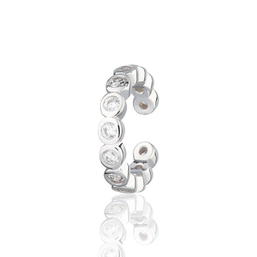 Bezel Ear Cuff with Clear Stones | Silver & Gold Ear Wrap Earring for Non-Pierced Ears | Scream Pretty