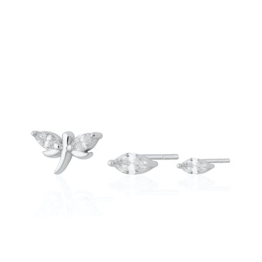 Dragonfly Set of 3 Single Stud Earrings | Stack Set for 3 Holes | Scream Pretty