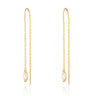 Gold Droplet Crystal Threader Earrings | Dangly Earring by Scream Pretty