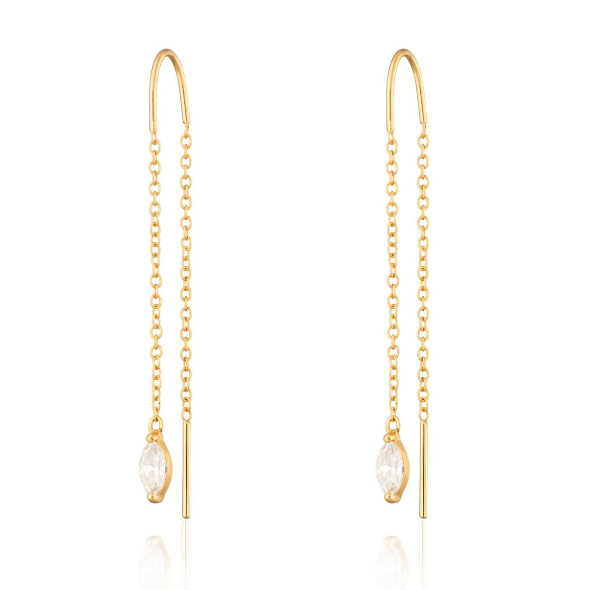 Droplet Crystal Threader Earrings