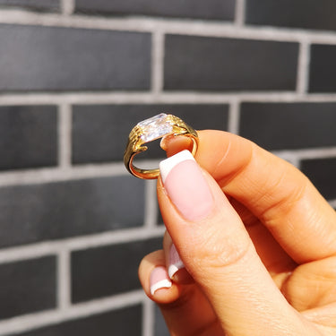 Fede Ring with Clear Stone  Ring by Scream Pretty
