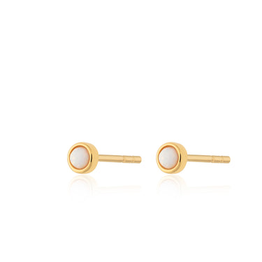 Opal Teeny Stud Earrings Gold Plated earrings by Scream Pretty