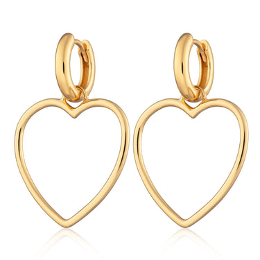 Heart Hoop Earrings Gold Plated Earrings by Scream Pretty