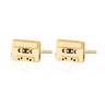 Gold Mix Tape Stud Earrings | Cassette Tape Studs