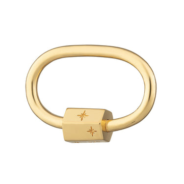 Oval Carabiner Charm Lock Gold Plated Charm Lock by Scream Pretty