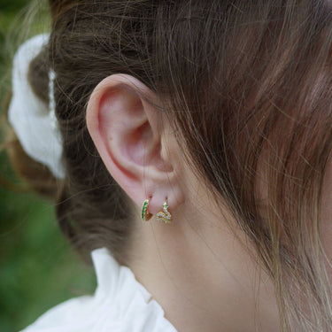 Sparkling Snake Huggie Earrings | Mini Hoop Earrings in Silver & Gold by Scream Pretty