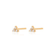 Gold Sparkling Trinity Stud Earrings | Dainty Clear Stone Stud Earrings