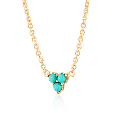Turquoise Trinity Necklace with Slider Clasp Gold Plated Necklace by Scream Pretty