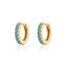 Huggie Earrings With Turquoise Stones | Small Hoop Earrings in Silver & Gold by Scream Pretty 