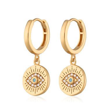 Evil Eye Charm Hoop Earrings | Good Luck Jewellery | Scream Pretty 