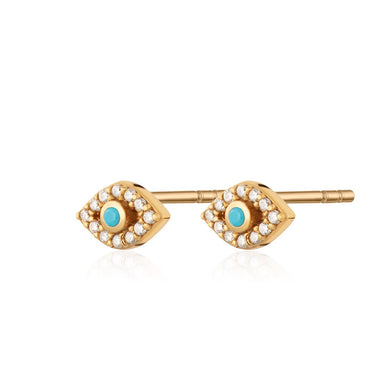 Gold Evil Eye Stud Earrings | Stud Earrings with Evil Eye Symbol