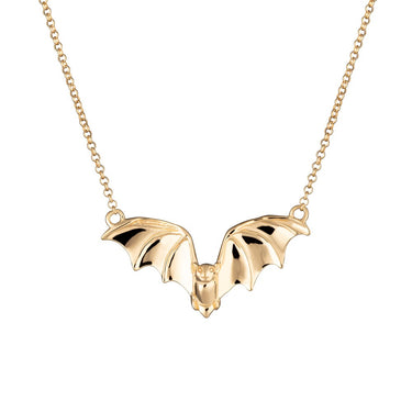 Collana con ciondolo a forma di pipistrello in oro bianco 10K e perle Collana con ciondolo a forma di pipistrello in oro bianco 10K e perle