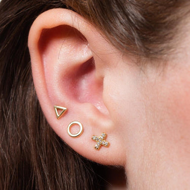 Geometric Set of 3 Single Stud Earrings  Earring Set by Scream Pretty