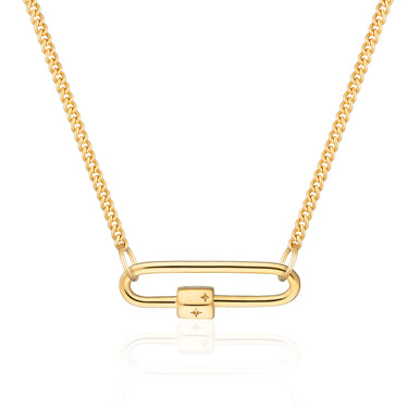 Long Link Carabiner Curb Chain Necklace | Charm Collector Necklaces | Scream Pretty