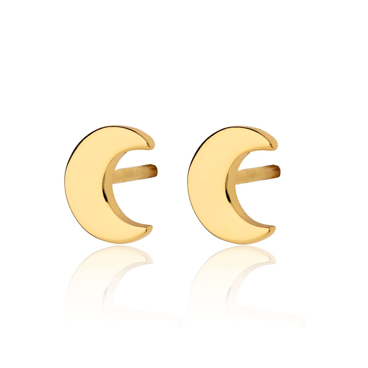 Crescent Moon Stud Earrings