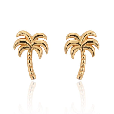 Palm Tree Stud Earrings Gold Plated Earrings by Scream Pretty