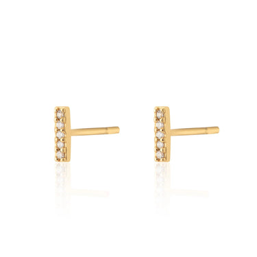 Sparkling Dash Stud Earrings Gold Plated Earrings by Scream Pretty