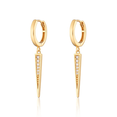 Sparkling Spike Charm Hoop Earrings | Drop Hoop Earrings | Scream Pretty