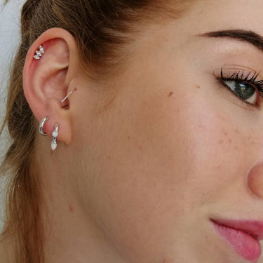 Sparkling Three Petal Stud Earrings  earrings by Scream Pretty