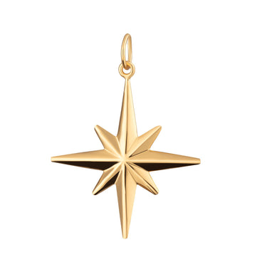 Large Faceted Starburst Charm Gold Plated Charm by Scream Pretty