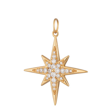 Large Sparkling Starburst Charm Gold Plated Charm by Scream Pretty