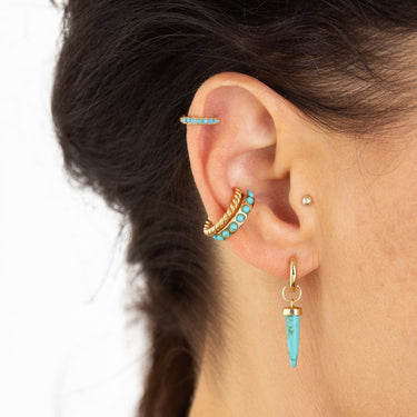 Turquoise Spike Single Huggie Earring  Single Earring by Scream Pretty