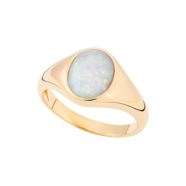 Opal Signet Ring N-medium / Gold Ring by Scream Pretty
