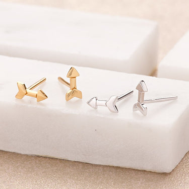 Silver & Gold Arrow Stud Earrings | Minimal Stud Earrings