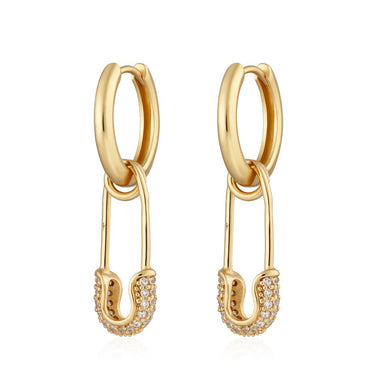 Safety Pin Charm Hoop Earrings | Silver & Gold Charm Hoops | Scream Pretty x Hannah Martin