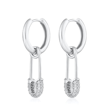 Safety Pin Charm Hoop Earrings | Silver & Gold Charm Hoops | Scream Pretty x Hannah Martin