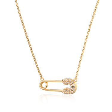 Safety Pin Necklace | Horizontal Safety Pin Pendant Necklace by Scream Pretty x Hannah Martin 