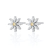 Silver Sparkling Flower Stud Earrings | Clear Stone Flower Studs