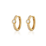 Sparkling Bezel Large Huggie Earrings | Silver & Gold Hoop Earrings by Scream Pretty x Hannah Martin