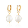 Hannah Martin Sparkle Huggie Earrings with Baroque Pearls Gold Plated Earrings by Scream Pretty