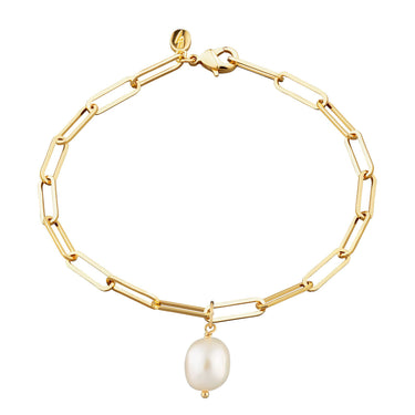Pearl Long Link Chain Bracelet | Single Pearl Bracelet for Women | Scream Pretty x Hannah Martin