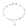 Hannah Martin Long Link Bracelet with Baroque Pearl Silver Plated Bracelet by Scream Pretty