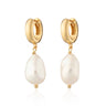 Hannah Martin Baroque Pearl Huggie Earrings Gold Plated Earrings by Scream Pretty